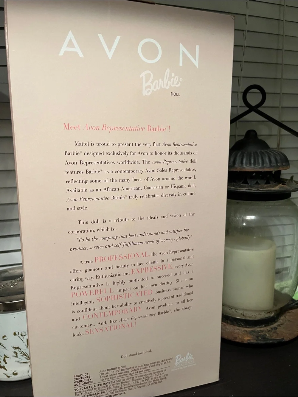 1998 Avon Platinum Blonde Barbie Doll Avon Representative